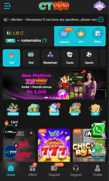 CT999 game app interface