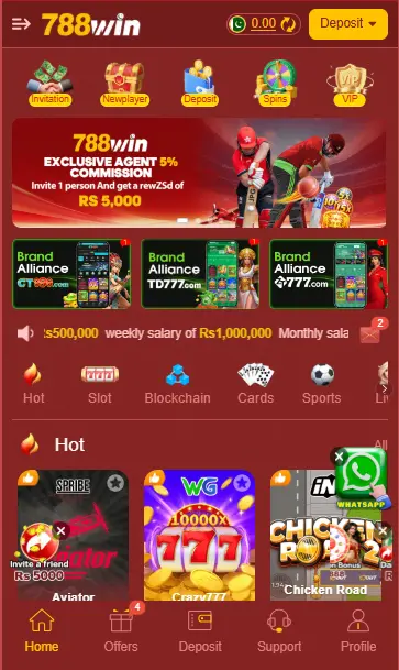 788 win game app dashboard image