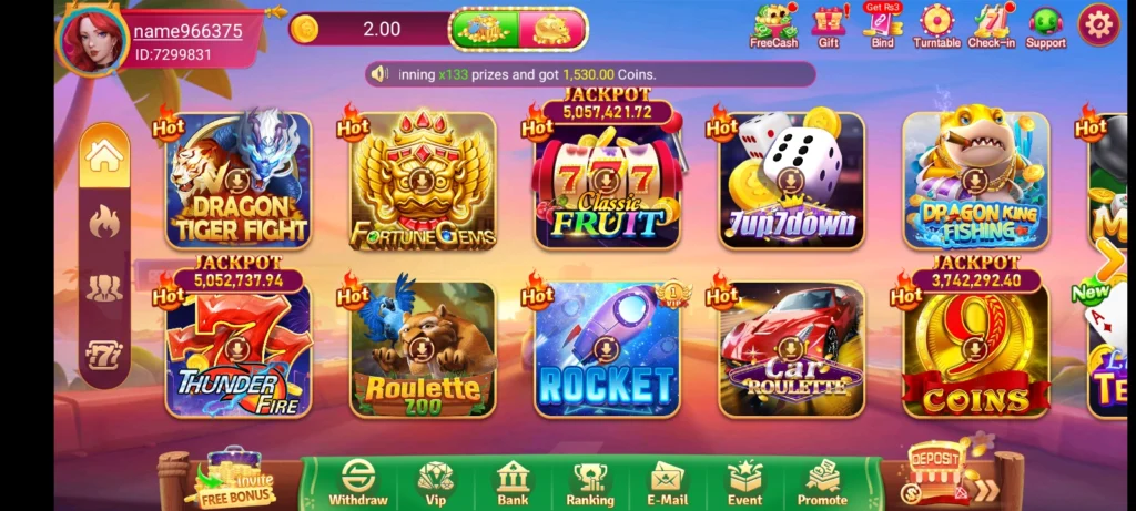 l83 game app interface