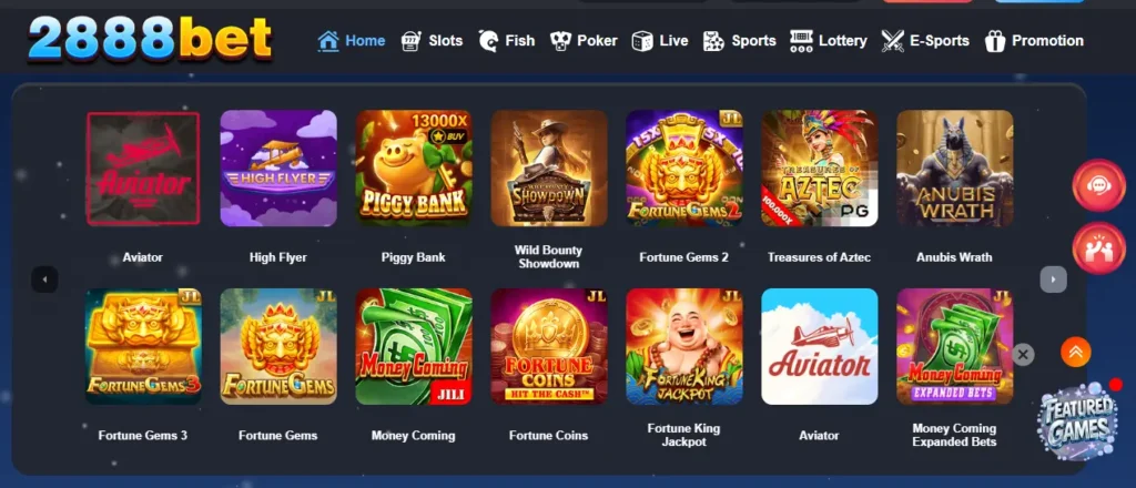 2888Bet game app interface