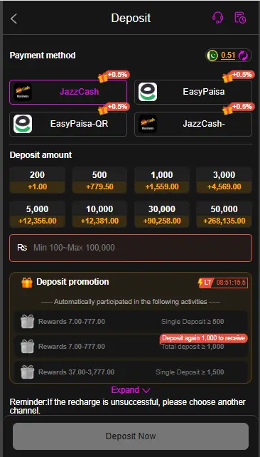 zs777 game deposit interface 