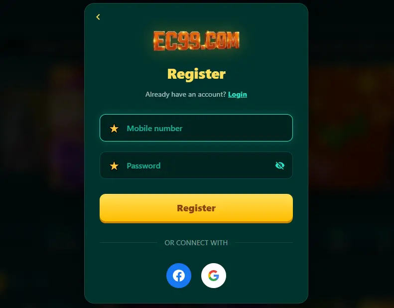 ec99 game app register methods 