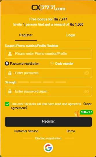 cx777 game app register